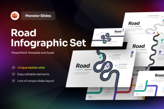 Monster Slides Road Infographic Set